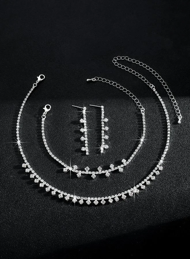 Take Two  3-Piece Embellished Necklace, Bracelet And Earrings Jewelry Set for Women | Best Price UAE